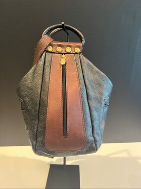 Valentina Two-Tone convertible Backpack/Hand Bag - Black and Brown
